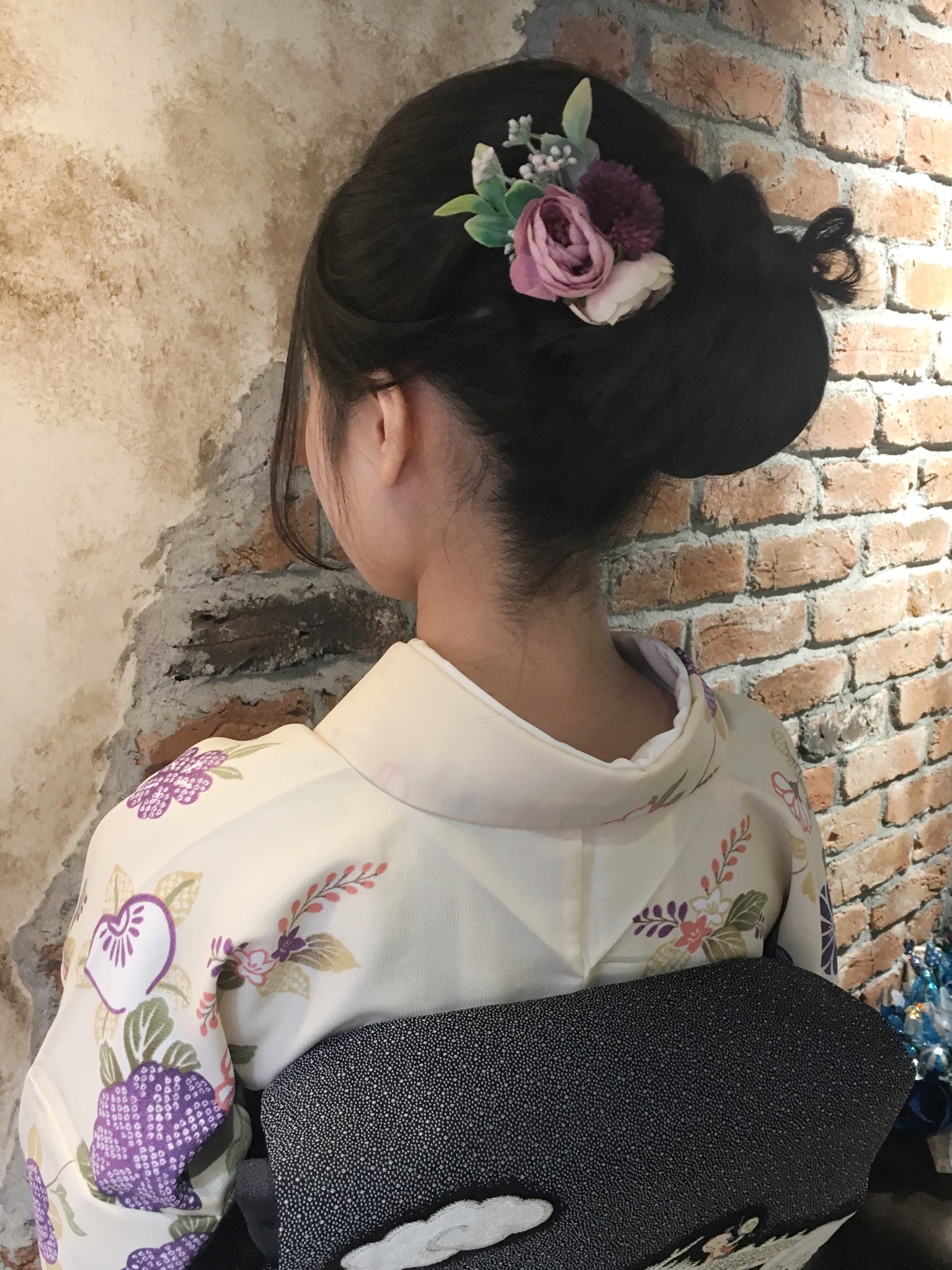 訪問着、和装ヘア、着付け