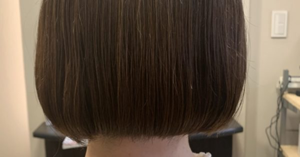 酸性縮毛矯正で丸みボブ