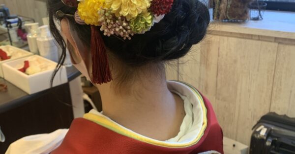 成人式の着付けヘアセット等お客様スタイル