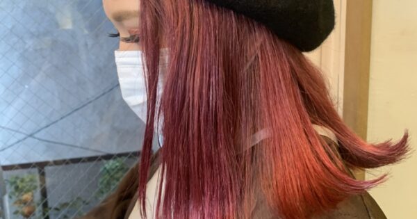 冬の派髪コーラルピンク